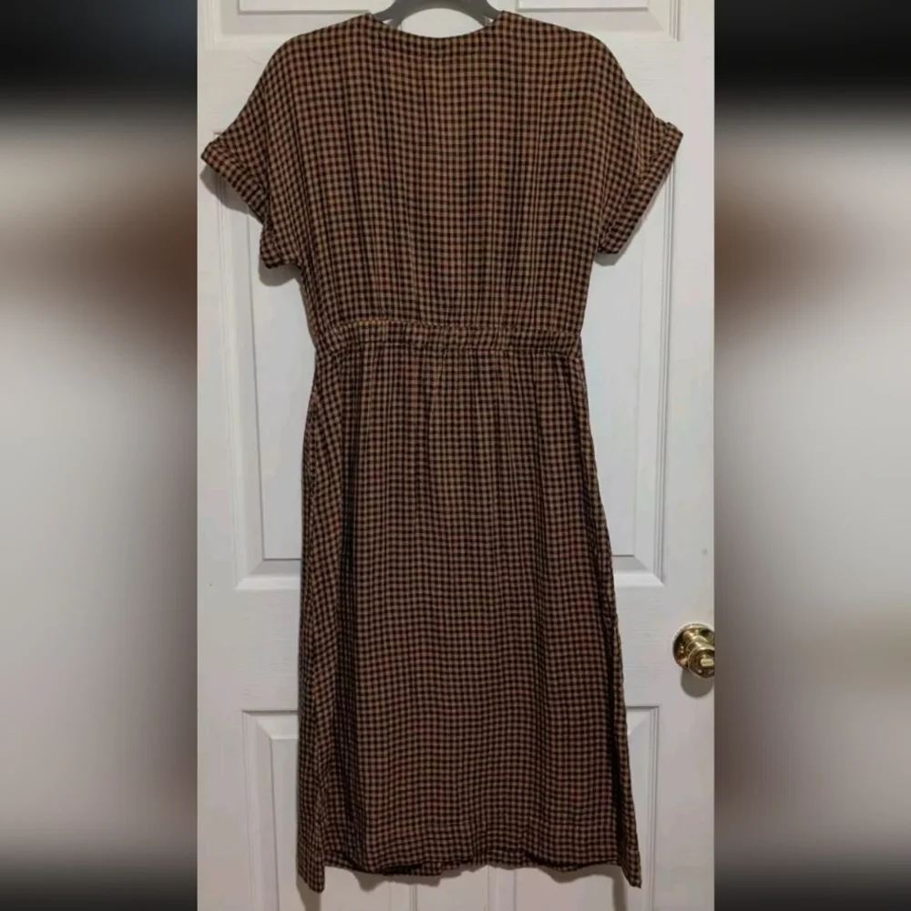 Pact Brown Checkered Midi Dress - Picture 4 of 5